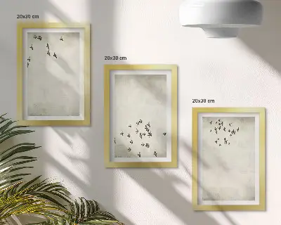 3-piece flying birds wall art set minimalist painting