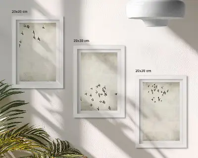 3-piece flying birds wall art set minimalist painting