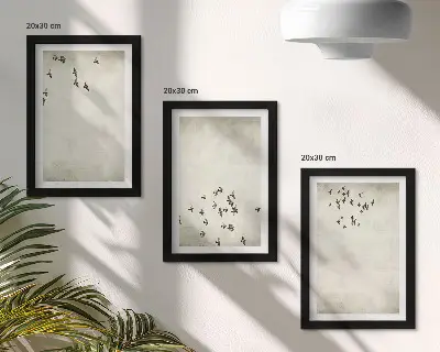 3-piece flying birds wall art set minimalist painting