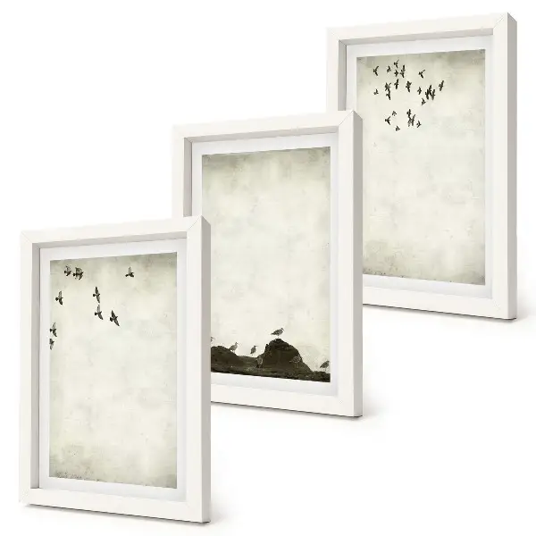 Photo frame wall Flying flock of birds minimalist style