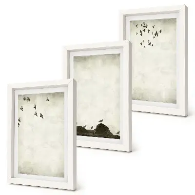 Photo frame wall Flying flock of birds minimalist style