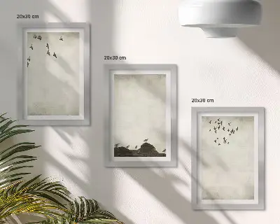 Photo frame wall gallery set minimalist flying flock of birds design