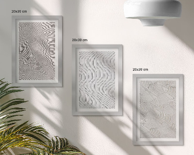 3-piece wall art set Patterns in the sand, linear geometric structures