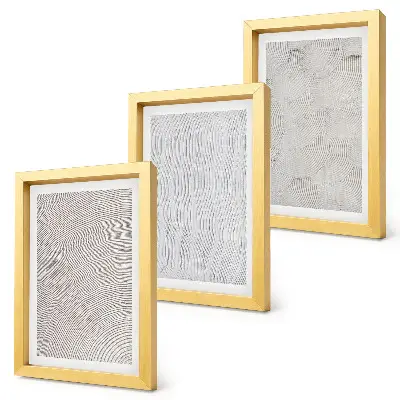 3-Piece Wall Art Set patterns in the sand with linear geometric structures