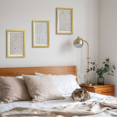 3-piece wall art set Patterns in the sand, linear geometric structures