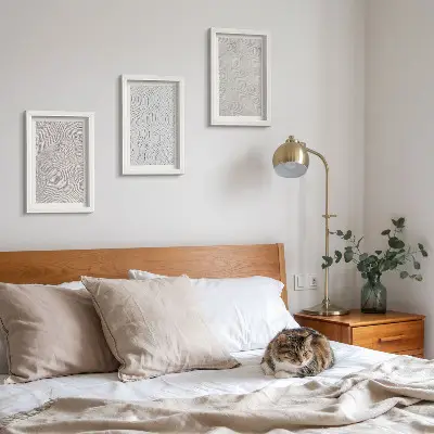 3-Piece Wall Art Set patterns in the sand with linear geometric structures