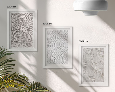3-piece wall art set Patterns in the sand, linear geometric structures