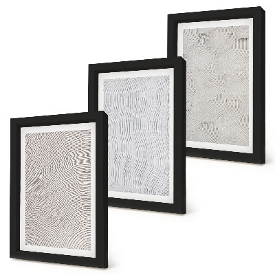 3-piece wall art set Patterns in the sand, linear geometric structures