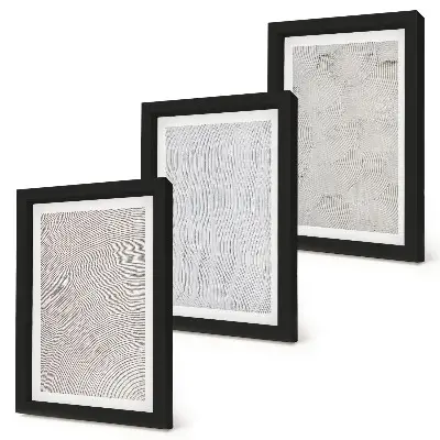 3-Piece Wall Art Set patterns in the sand with linear geometric structures