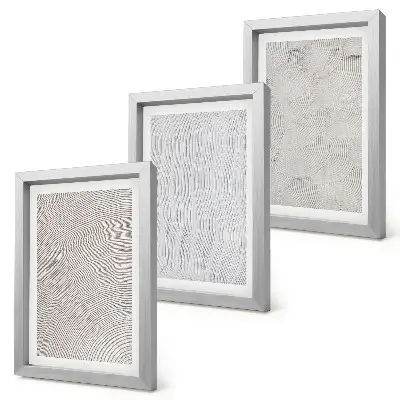 3-Piece Wall Art Set patterns in the sand with linear geometric structures