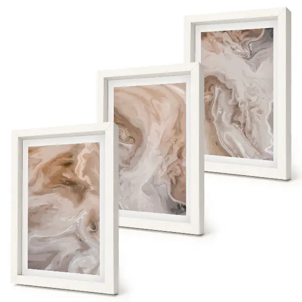 3-piece wall art set featuring marble abstract stone textures