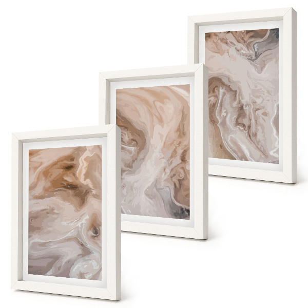 3-piece wall art set Marble abstract patterns stone textures