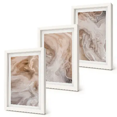3-piece wall art set featuring marble abstract stone textures