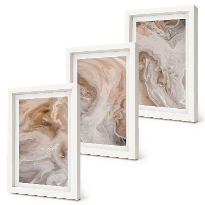 3-piece wall art set Marble abstract patterns stone textures