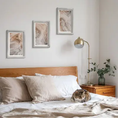 3-piece wall art set featuring marble abstract stone textures