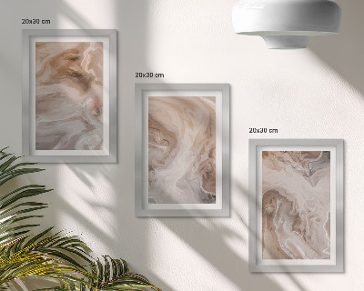 3-piece wall art set Marble abstract patterns stone textures