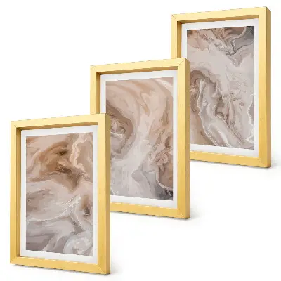 3-piece wall art set featuring marble abstract stone textures