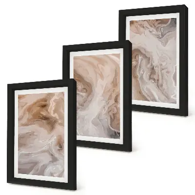 3-piece wall art set featuring marble abstract stone textures