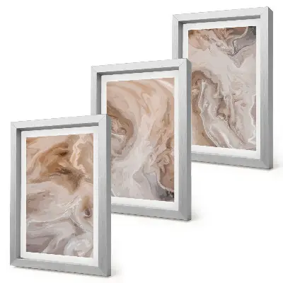 3-piece wall art set featuring marble abstract stone textures