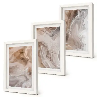 Photo frame wall gallery set with stone texture abstract marble patterns