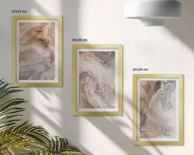 Photo frame wall gallery set with stone texture abstract marble patterns