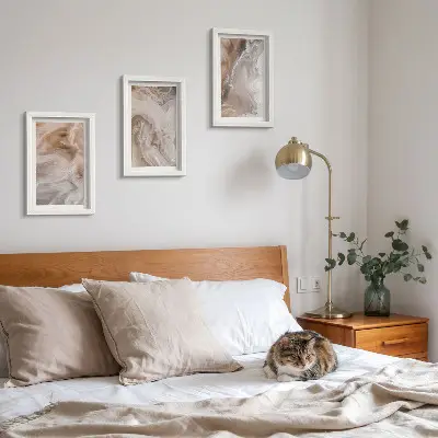 Photo frame wall gallery set with stone texture abstract marble patterns