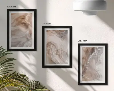 Photo frame wall gallery set with stone texture abstract marble patterns
