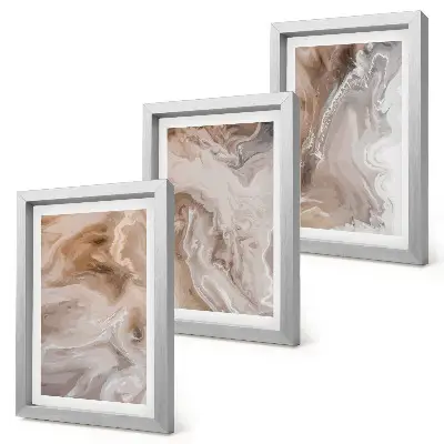 Photo frame wall gallery set with stone texture abstract marble patterns