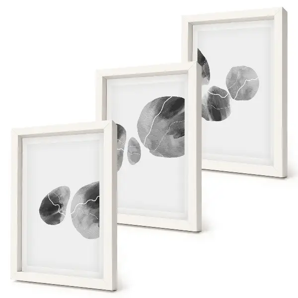 3-piece wall art set Paint stains abstract minimalist painting