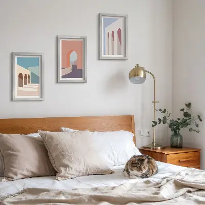 Photo frame wall set pastel minimalist urban architecture prints