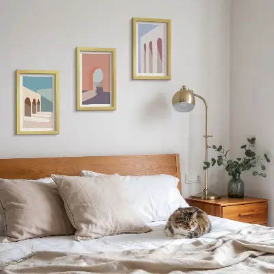 Photo frame wall set pastel minimalist urban architecture prints