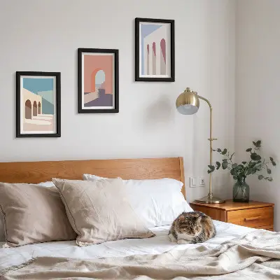 Photo frame wall Pastel minimalist graphics of urban architecture