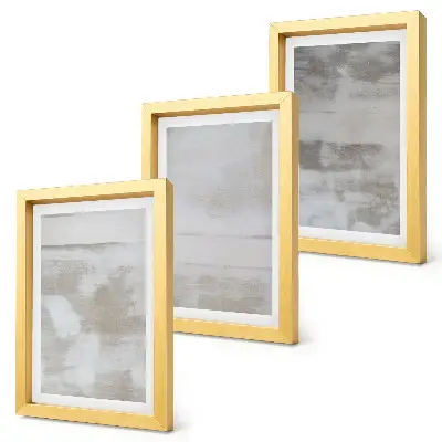 Modern industrial style triptych wall art with worn textures