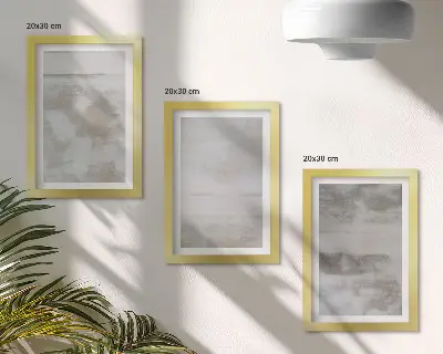 Modern industrial style triptych wall art with worn textures
