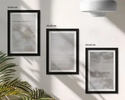 Modern industrial style triptych wall art with worn textures