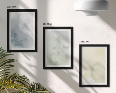 3-piece wall art set Pastel watercolor paints on canvas texture