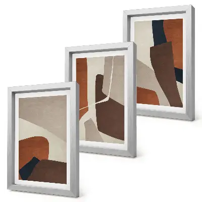 Photo frame wall with modern structural shape abstractions