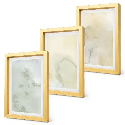 Pastel watercolor canvas print triptych framed with painted textures