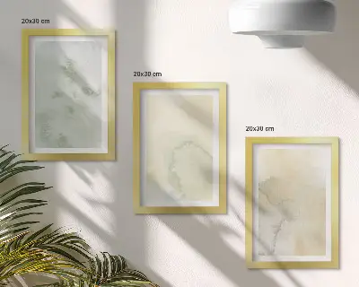 Pastel watercolor canvas print triptych framed with painted textures