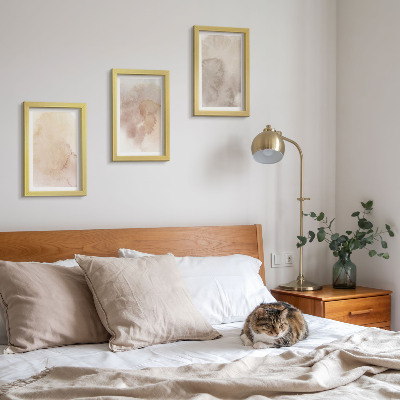 3-piece wall art set Warm watercolors on canvas with pastel textures