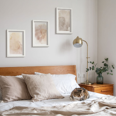 3-piece wall art set Warm watercolors on canvas with pastel textures