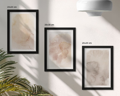3-piece wall art set Warm watercolors on canvas with pastel textures