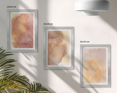 Photo frame wall Warm watercolors on canvas, colorful textures