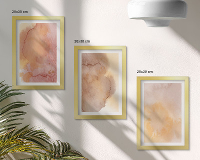 Photo frame wall Warm watercolors on canvas, colorful textures
