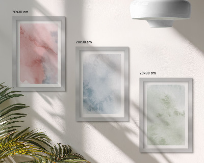 3-piece wall art set Pastel structures colorful watercolors on canvas