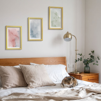 3-piece wall art set Pastel structures colorful watercolors on canvas