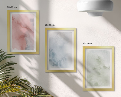 3-piece wall art set Pastel structures colorful watercolors on canvas