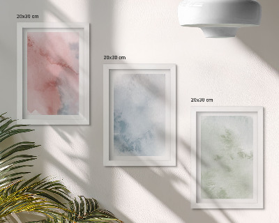 3-piece wall art set Pastel structures colorful watercolors on canvas
