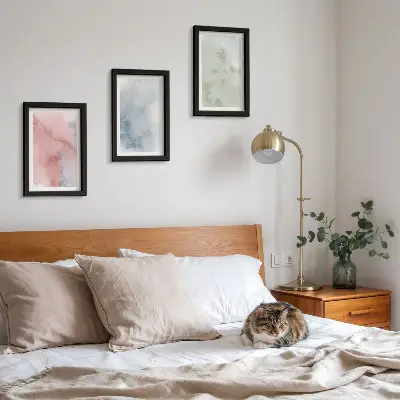 3-Piece wall art set pastel structures with colorful watercolors on canvas