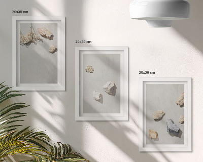 Photo frame wall Boho beach stones minimalist decorations
